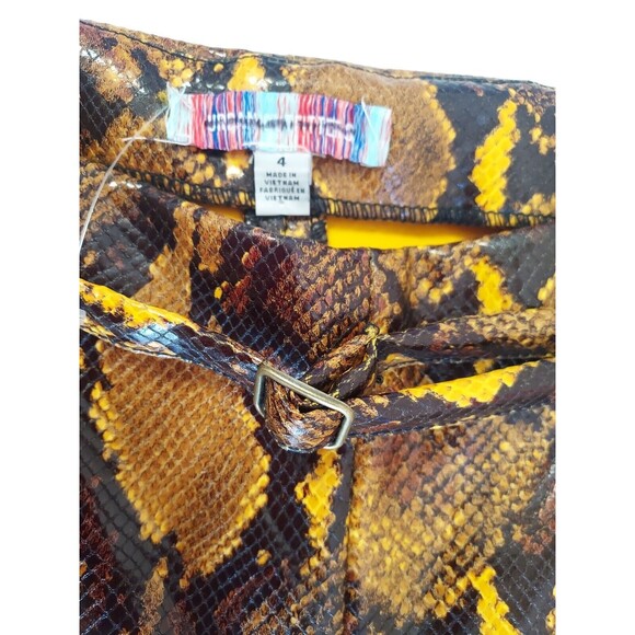 NWOT Urban Outfitters Leah Faux Leather Python Snake Print Pants Size US 4 - Picture 2 of 9
